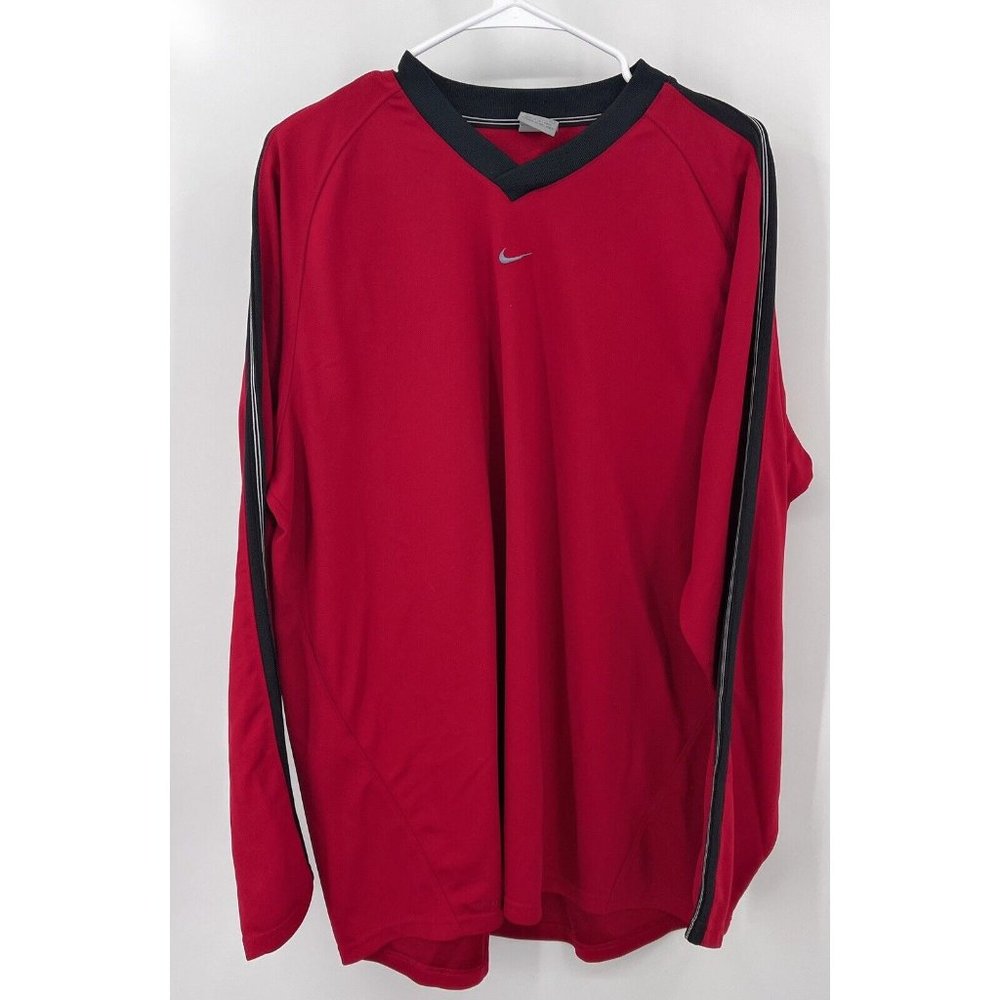 Nike‎ Center Swoosh  Pullover Red Black Sz XL